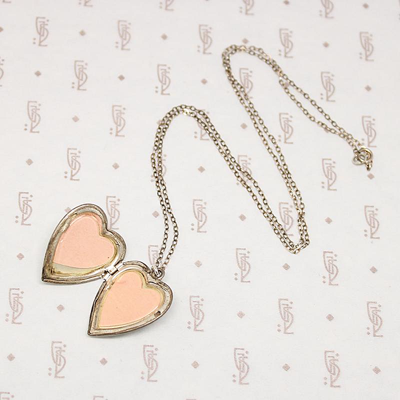Pinstriped Sterling Silver Heart Locket