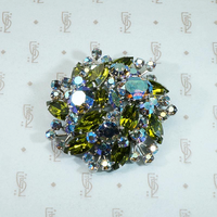 Exquisite Mid Century Sherman Crystal Brooch