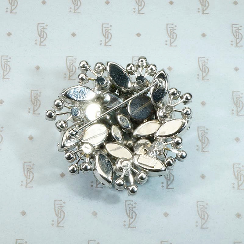 Exquisite Mid Century Sherman Crystal Brooch