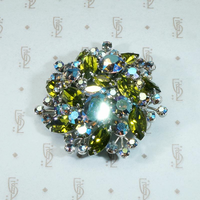Exquisite Mid Century Sherman Crystal Brooch