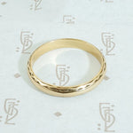 Art Deco Wedding Band with Scalloped Edge
