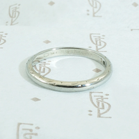 Art Deco White Gold Band with Subtle Scalloping