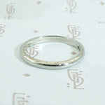 Art Deco White Gold Band with Subtle Scalloping
