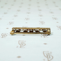 Two Tone Engraved Gold with Diamond & Pearls Pin by Krementz
