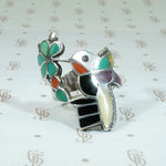 Hummingbird in the Hand Gem Inlay Ring