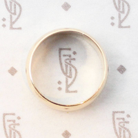 Subtly Curved Wide Vintage Wedding Band
