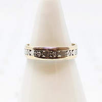 Hearts & Flowers Two Tone Romantic Wreath Band