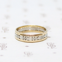 Hearts & Flowers Two Tone Romantic Wreath Band