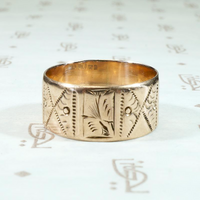 Rosy 9ct Gold Engraved Victorian Cigar Band