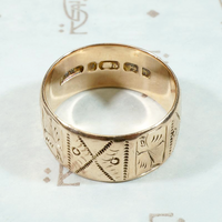 Rosy 9ct Gold Engraved Victorian Cigar Band