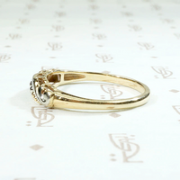 Beautifully Sculpted Two Tone Asymmetric Wedding Band