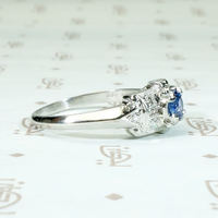 Sapphire & Diamond in Platinum Deco Ring
