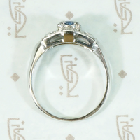 Sapphire & Diamond in Platinum Deco Ring
