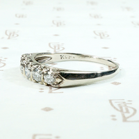 Pretty Five Diamond Wedding Band with Knife Edge Detail