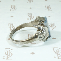 Picture Agate in 1920s Silver Buckle Ring