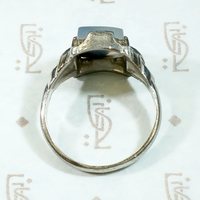Picture Agate in 1920s Silver Buckle Ring