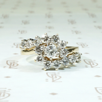 Sparkling Swirl of 70s Diamonds Engagement Ring