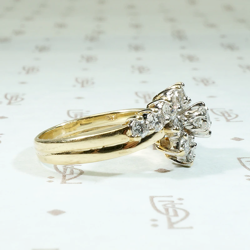 Sparkling Swirl of 70s Diamonds Engagement Ring