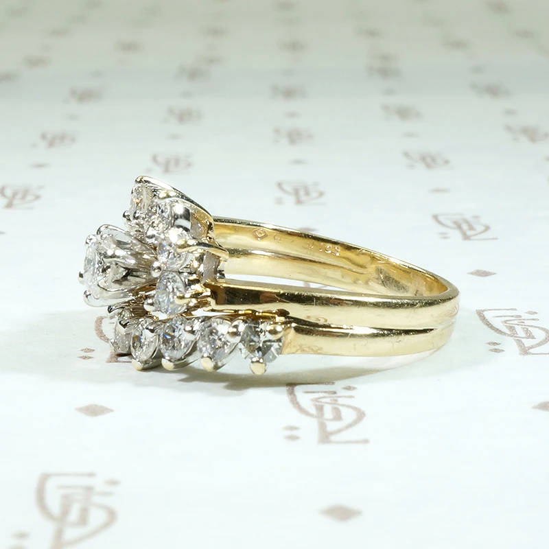 Sparkling Swirl of 70s Diamonds Engagement Ring