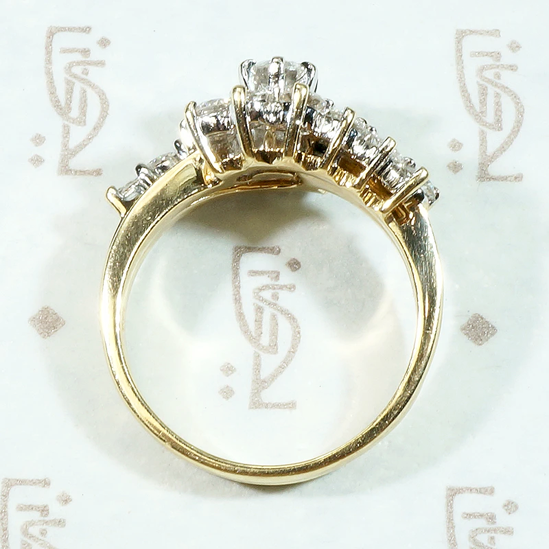 Sparkling Swirl of 70s Diamonds Engagement Ring
