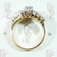 Sparkling Swirl of 70s Diamonds Engagement Ring