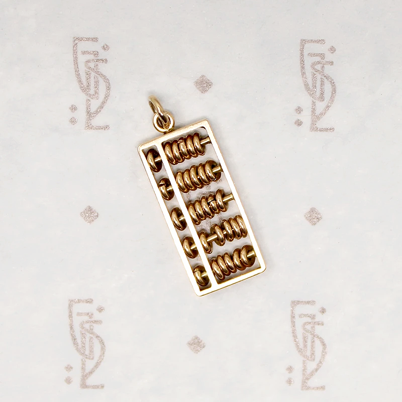 Tiny Working Abacus Gold Charm