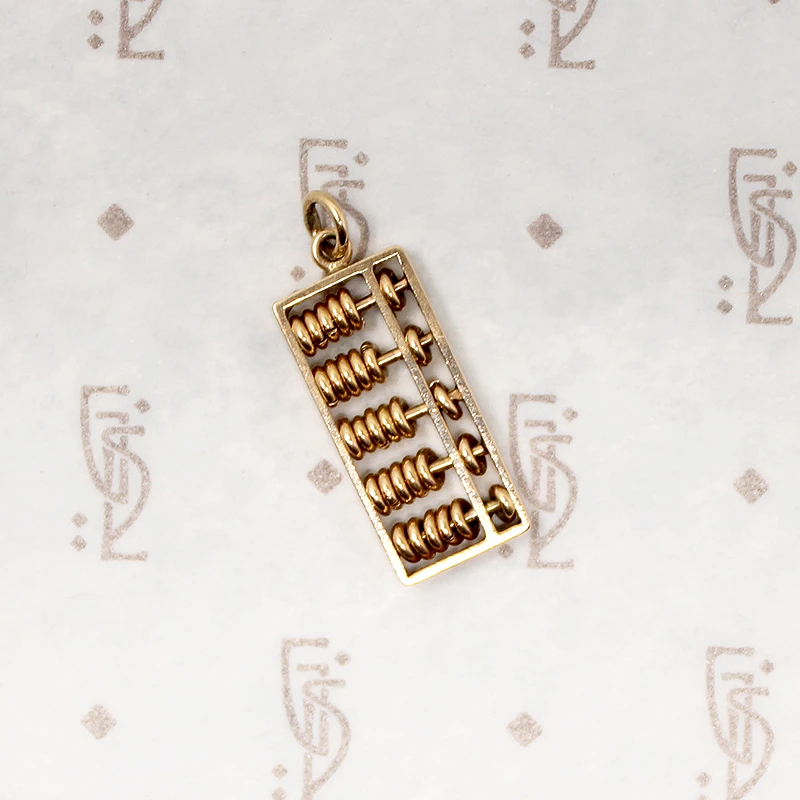 Tiny Working Abacus Gold Charm