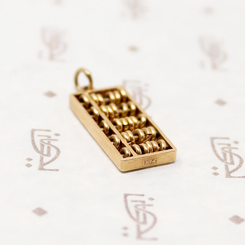 Tiny Working Abacus Gold Charm