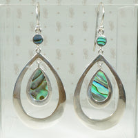 Dreamy Double Drop Earrings with Abalone Inlay