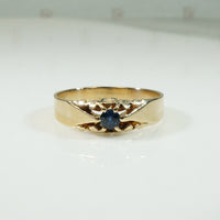 Sapphire Gold Victorian Belcher Ring