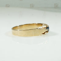 Sapphire Gold Victorian Belcher Ring