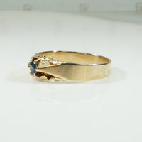 Sapphire Gold Victorian Belcher Ring
