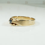 Sapphire Gold Victorian Belcher Ring