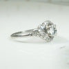Romantic Scrolled Diamond & Platinum Bypass Ring