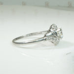 Romantic Scrolled Diamond & Platinum Bypass Ring