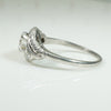 Romantic Scrolled Diamond & Platinum Bypass Ring