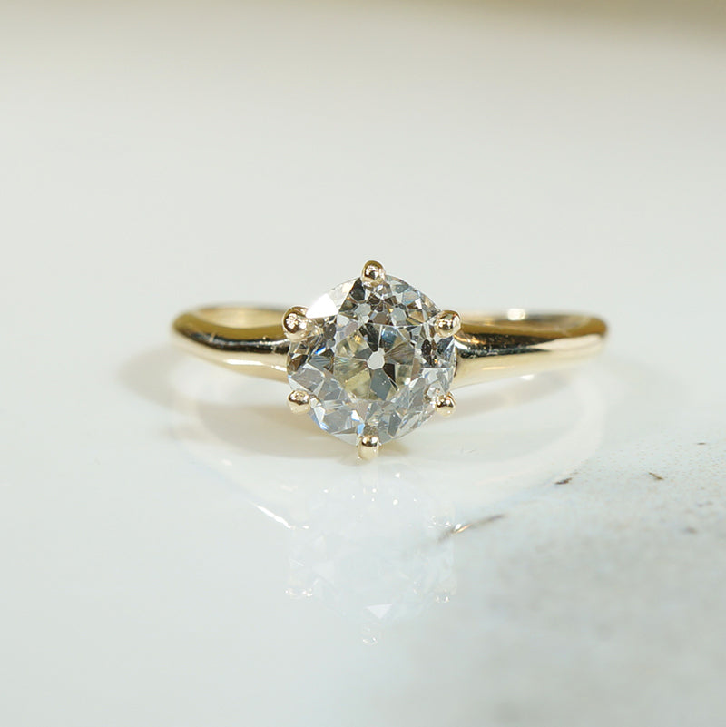 Old European Cut Diamond Solitaire c1890
