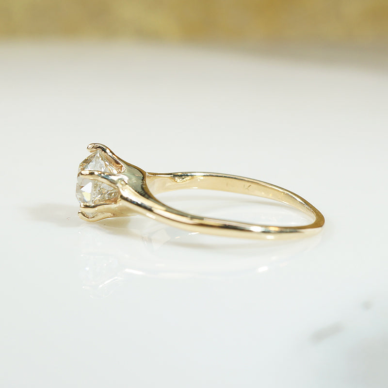 Old European Cut Diamond Solitaire c1890