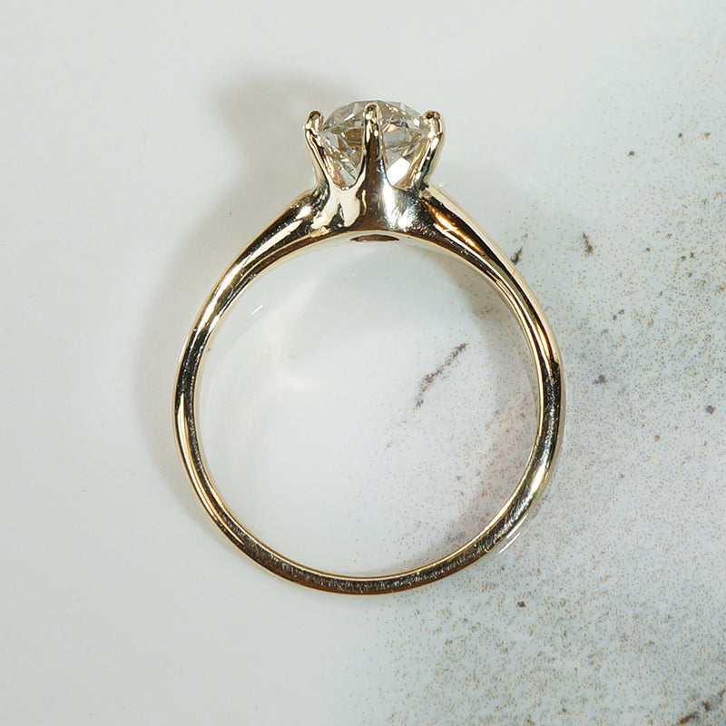 Old European Cut Diamond Solitaire c1890