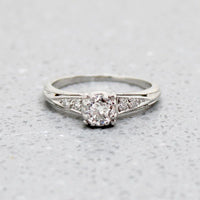 Classic Diamond & Platinum Engagement Ring by Jabel