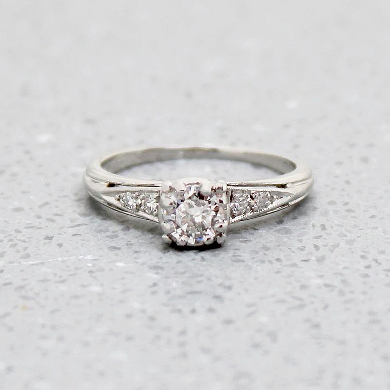 Classic Diamond & Platinum Engagement Ring by Jabel