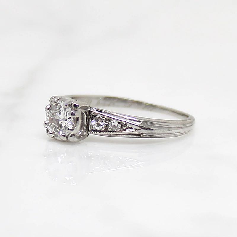 Classic Diamond & Platinum Engagement Ring by Jabel