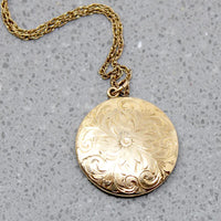 Engraved Gold Edwardian Flower Locket