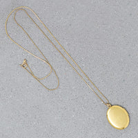 Pretty Engraved Gold Filled Oval Locket