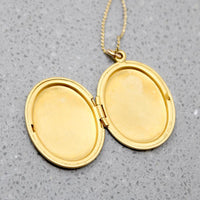 Pretty Engraved Gold Filled Oval Locket