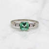 Timeless Emerald Ring with Baguette Accents