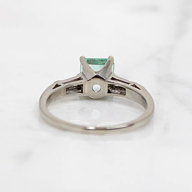 Timeless Emerald Ring with Baguette Accents