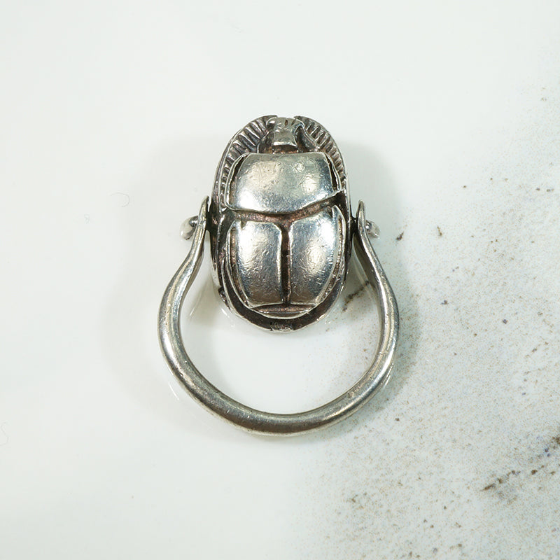 Vintage Egyptian Revival Scarab Swivel Ring