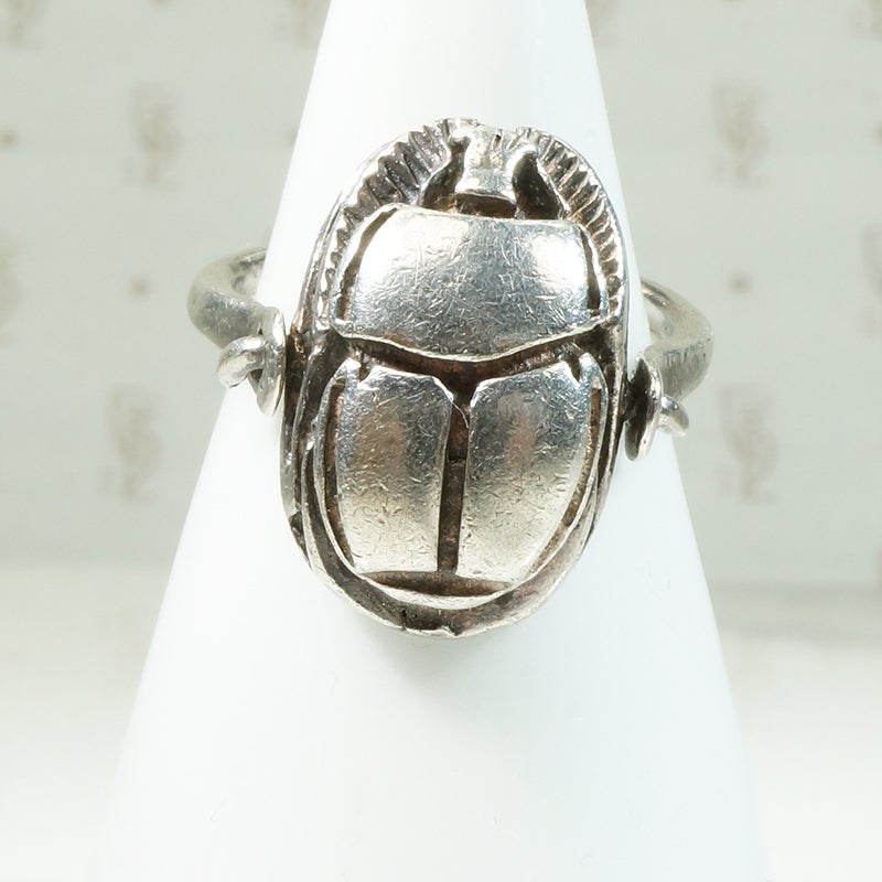 Vintage Egyptian Revival Scarab Swivel Ring