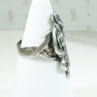 Art Nouveau Woman's Profile Ring in Sterling